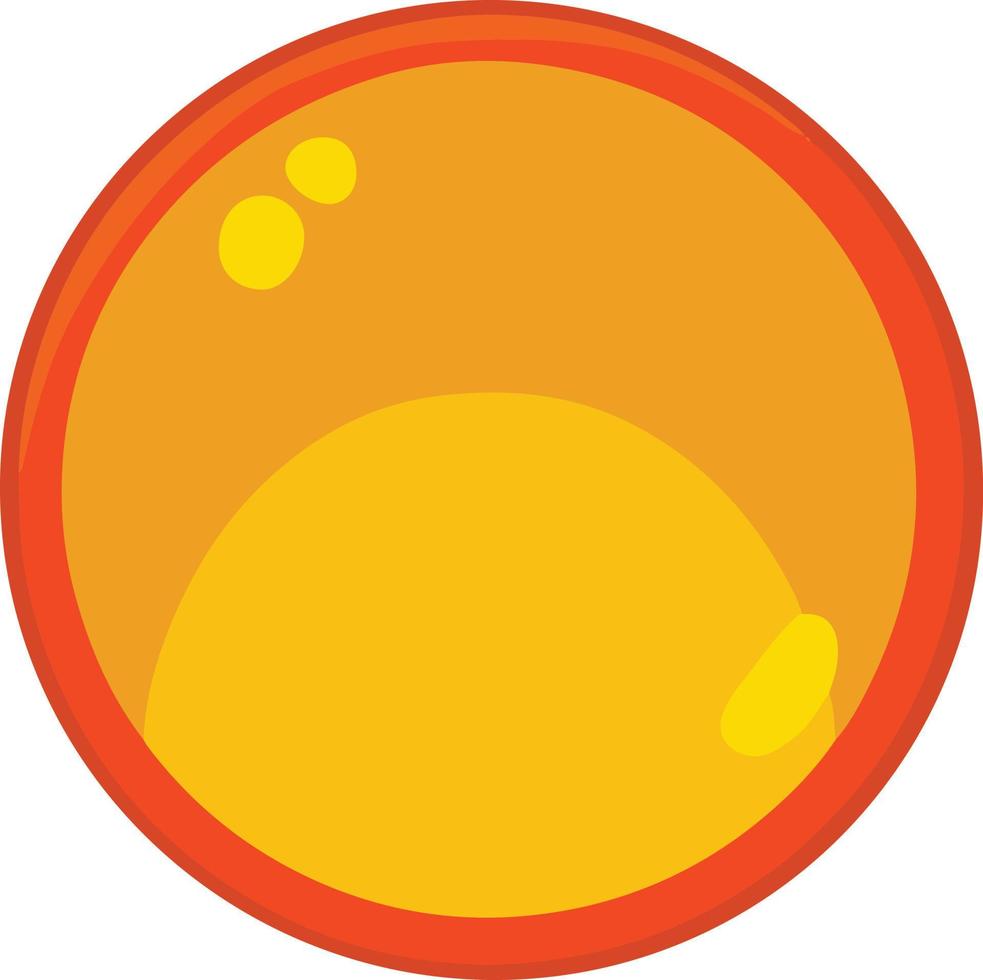 Round yellow button for game or site vector