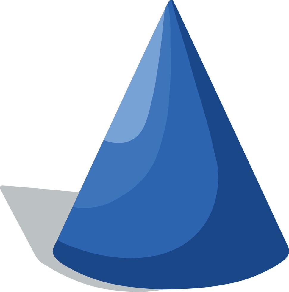 Symbol icon vector blue cone volumetric faces geometry