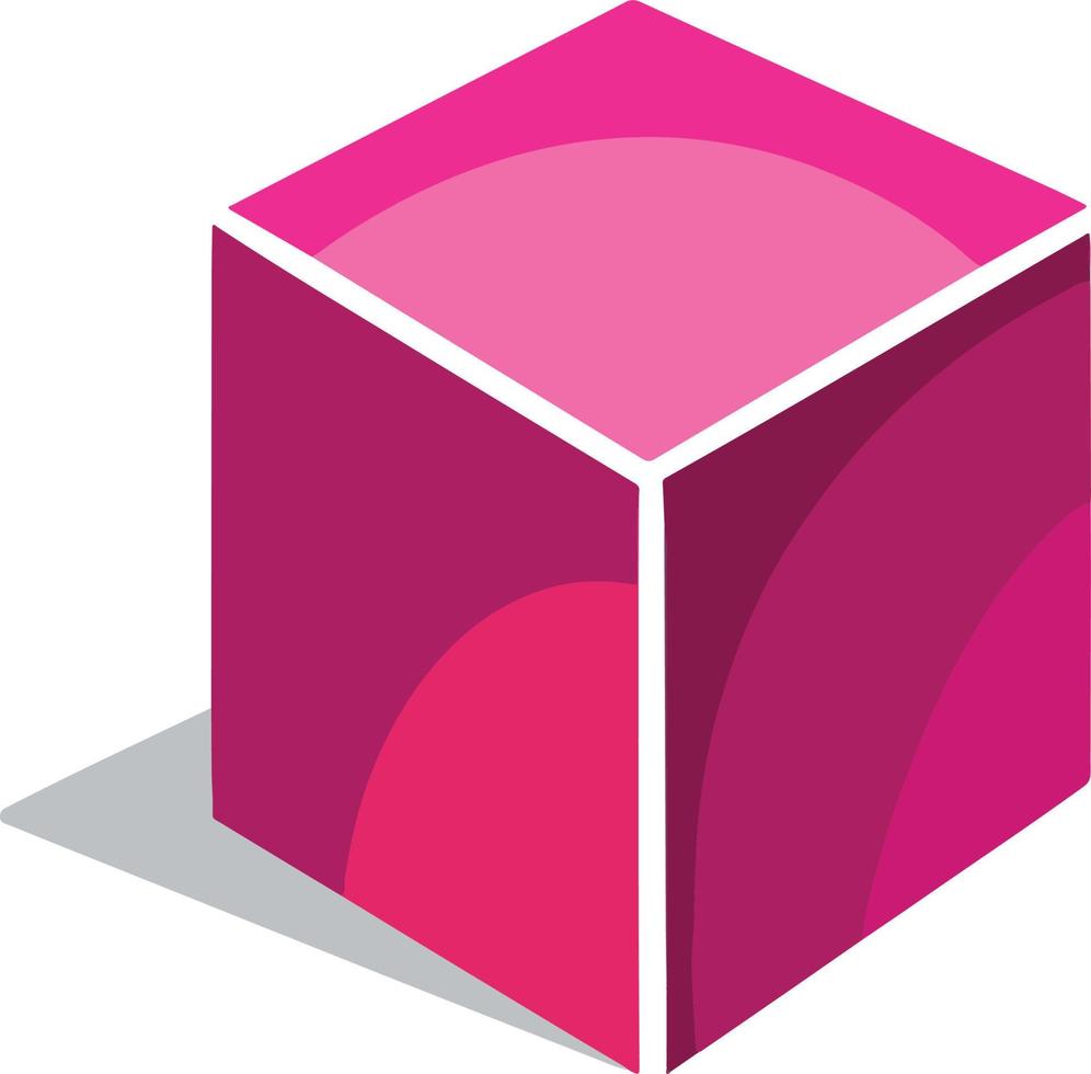 Symbol icon vector blue cube volumetric faces geometry