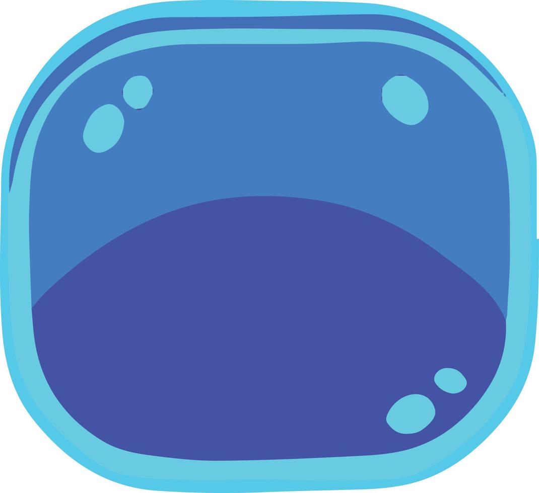 Square blue button, vector illustration