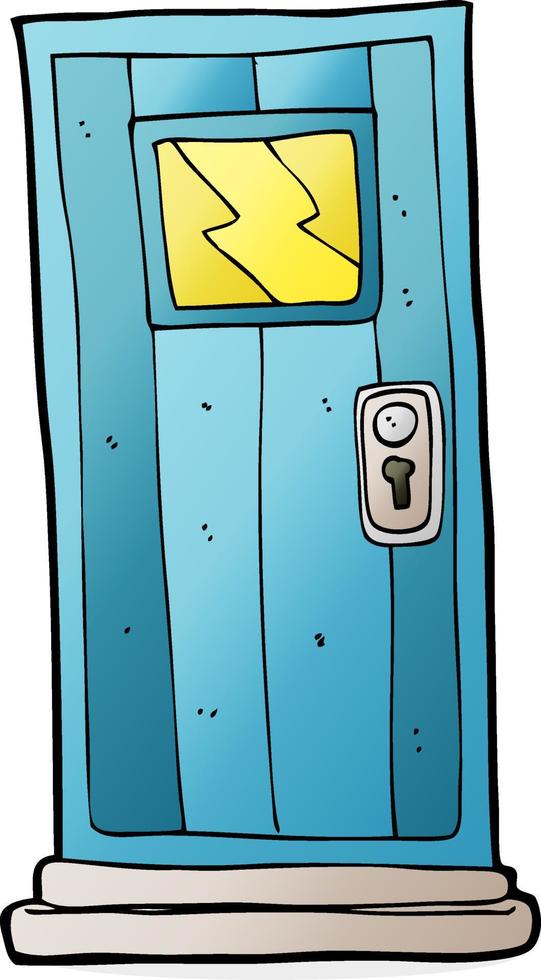 doodle cartoon door vector