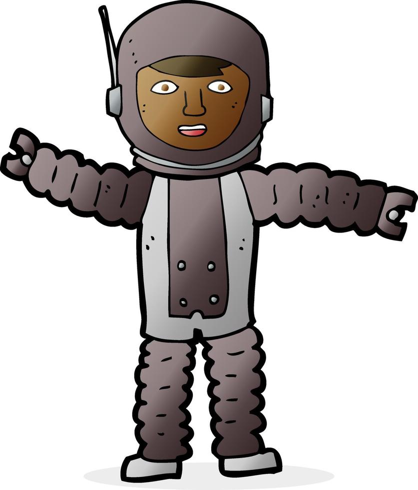 doodle character cartoon astronaut vector