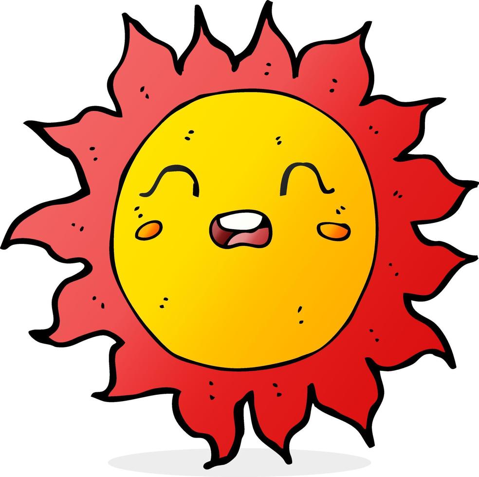 doodle character cartoon sun vector