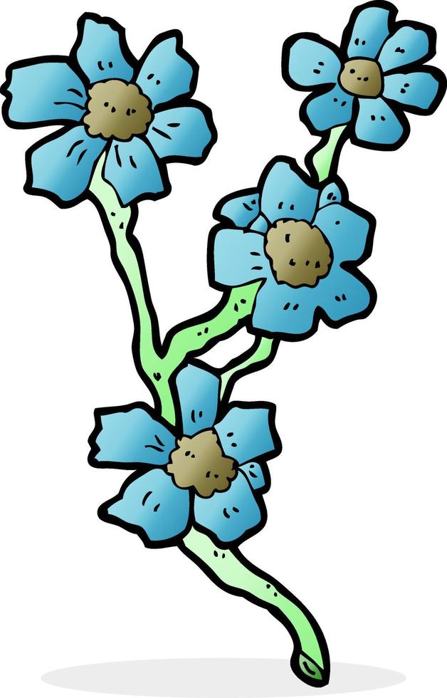 doodle cartoon flowers vector