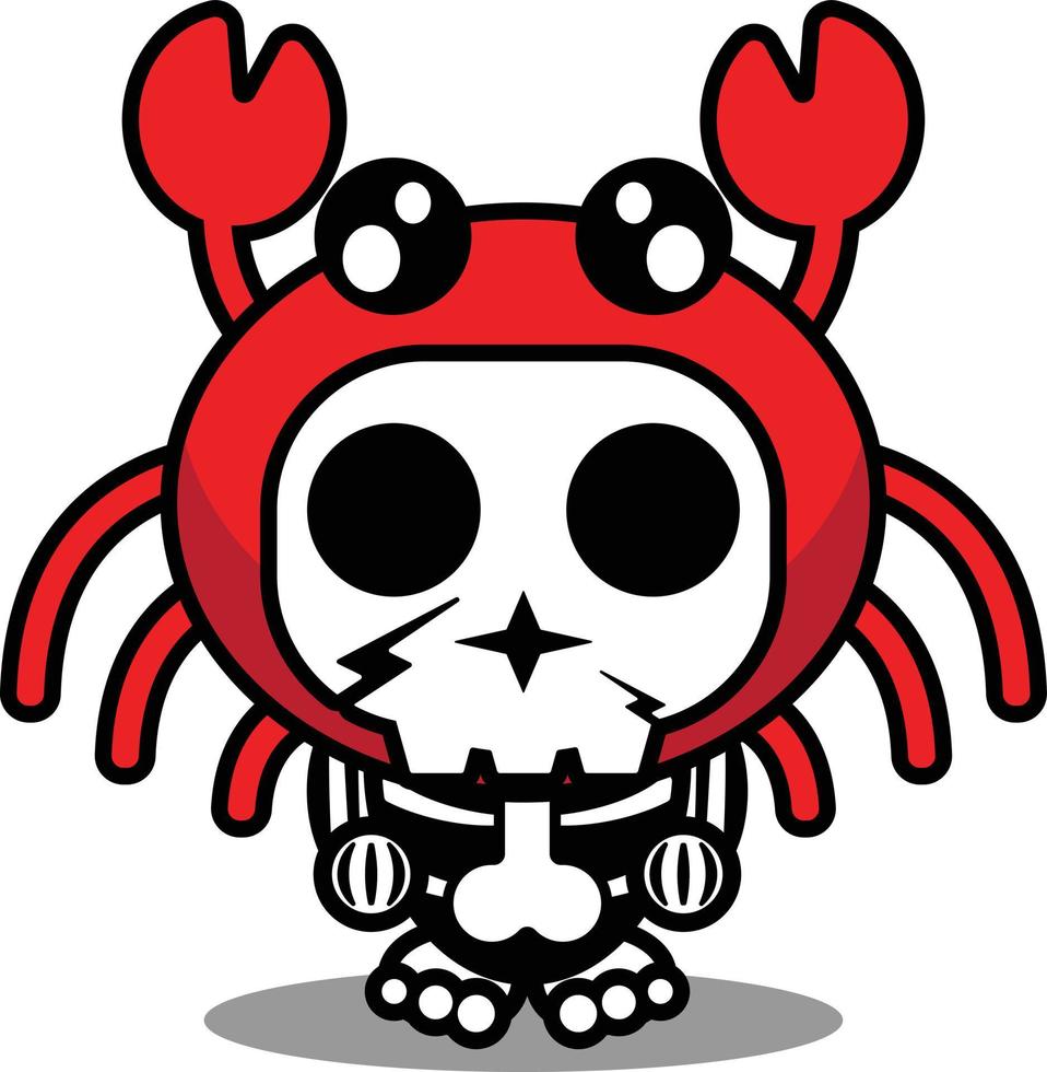 vector illustration of mascot costume cartoon character animal man crab cute skull
