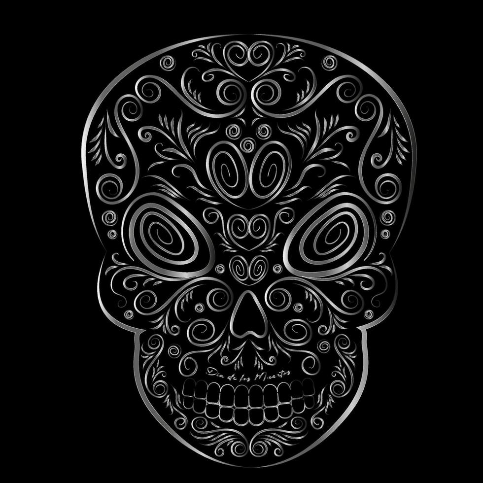 Muertos skull white vector