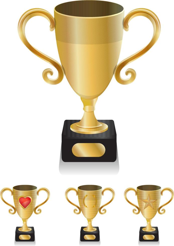 gold trophy  champions for winner vector