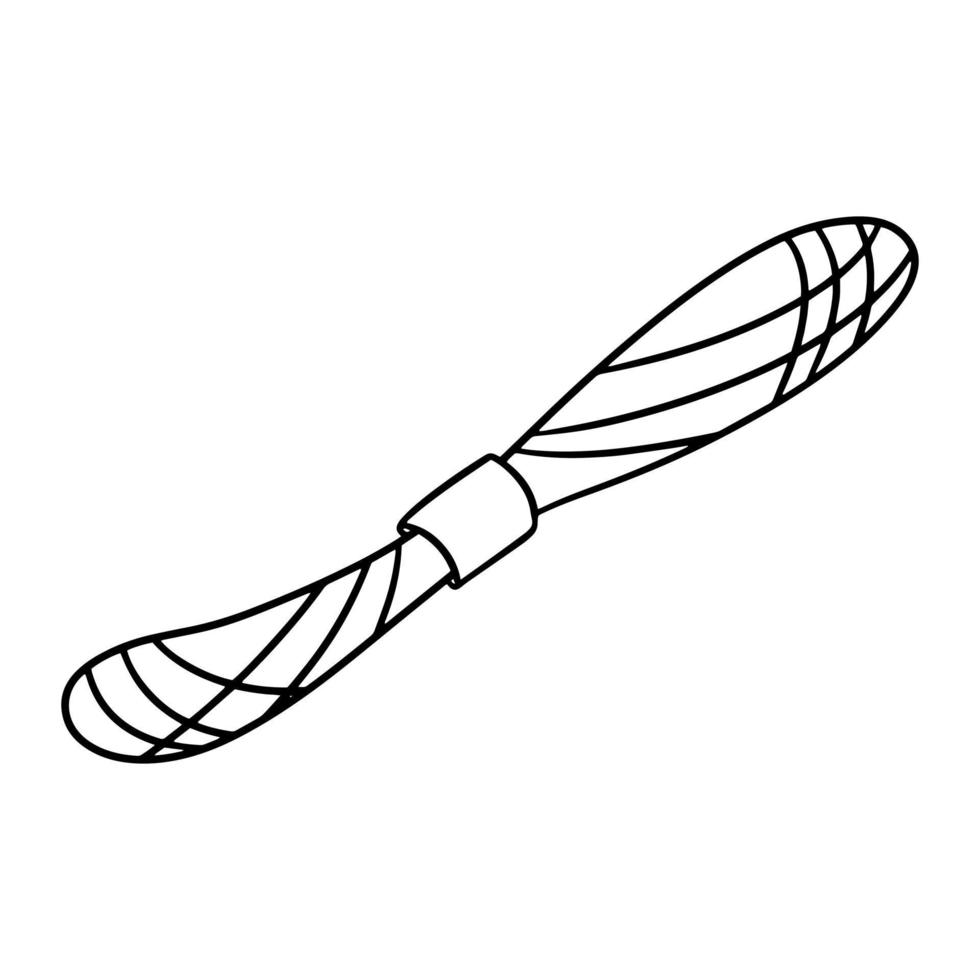 Monochrome image, a skein of embroidery thread, vector illustration in cartoon style on a white background