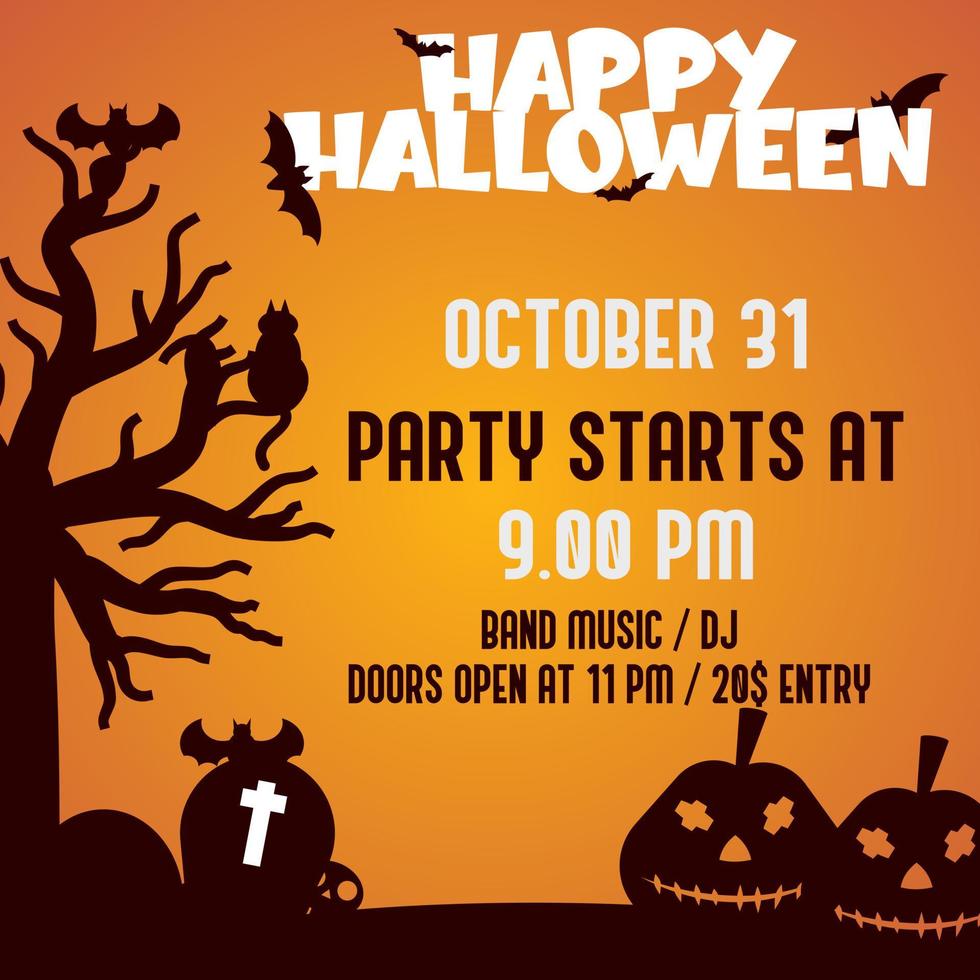 ilustration vector. halloween poster. background october party vector