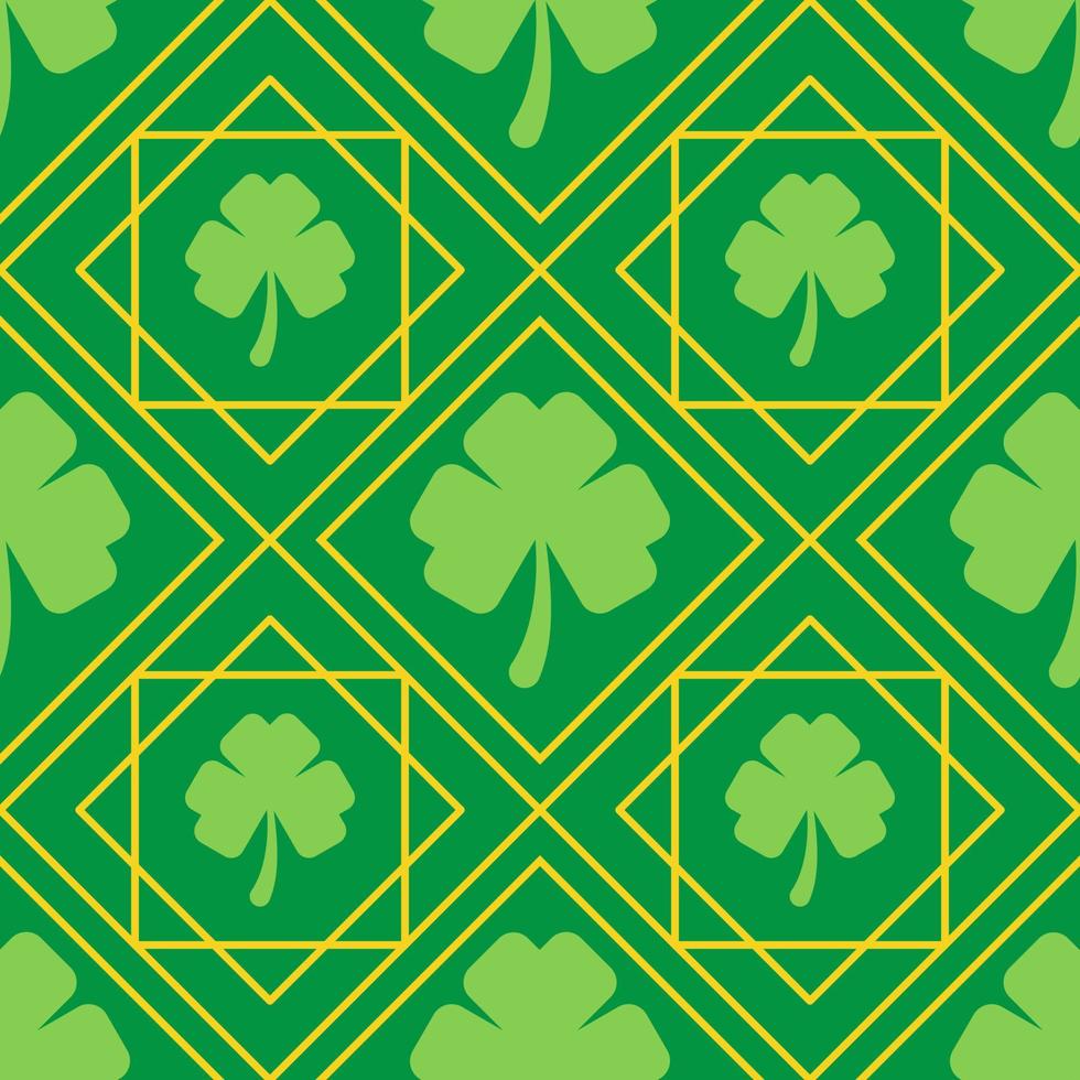 St Patrick s Day Clover seamless pattern. Vector illustration for lucky spring design with shamrock. Green clover isolated on white background. Ireland symbol pattern. Irish decor for web site.
