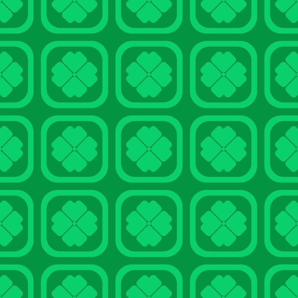 St Patrick s Day Clover seamless pattern. Vector illustration for lucky spring design with shamrock. Green clover isolated on white background. Ireland symbol pattern. Irish decor for web site.