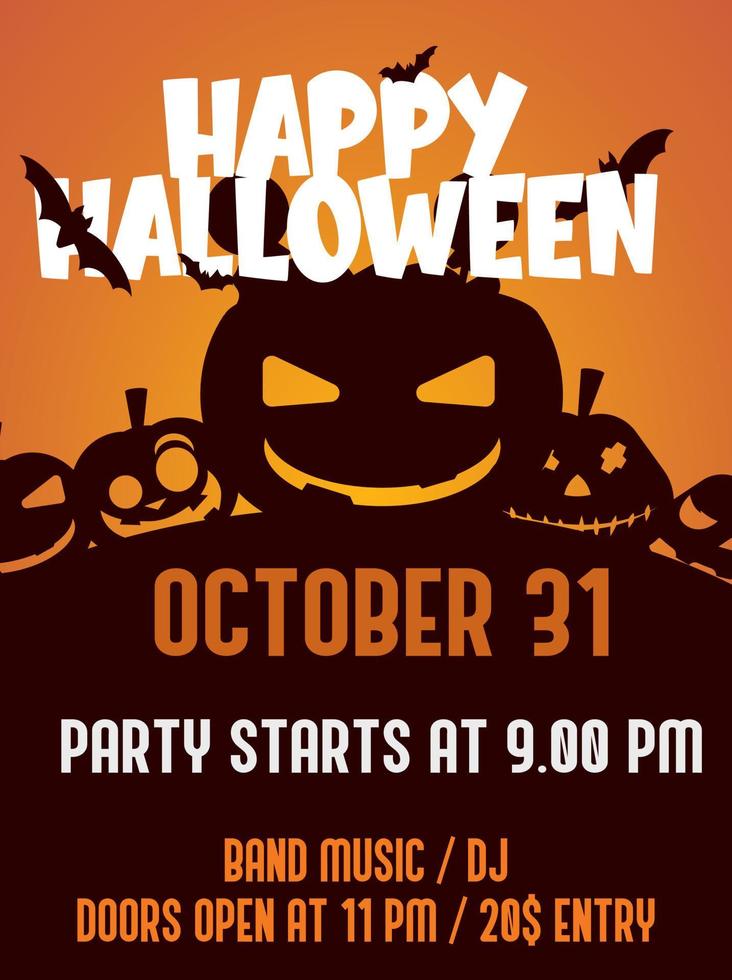 ilustration vector. halloween poster. background october party vector