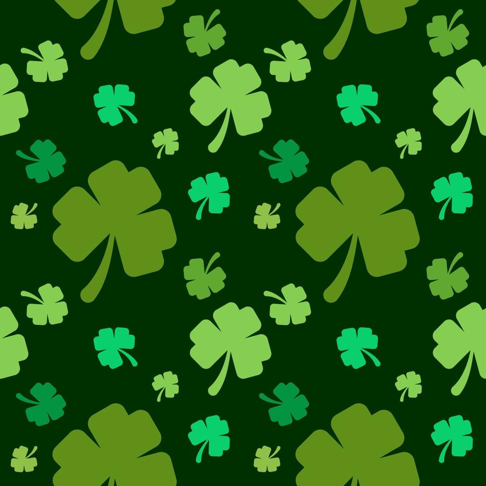St Patrick s Day Clover seamless pattern. Vector illustration for lucky spring design with shamrock. Green clover isolated on white background. Ireland symbol pattern. Irish decor for web site.