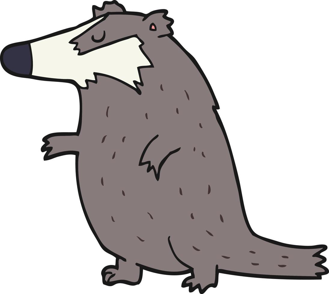 doodle character cartoon badger vector