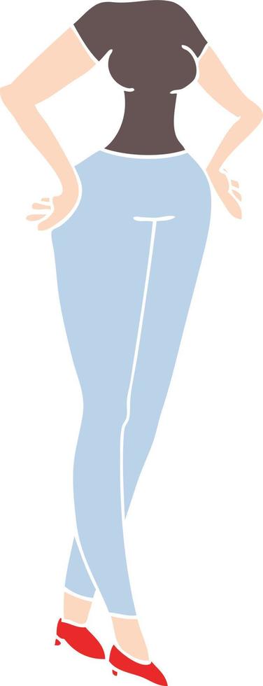 flat color illustration of a cartoon headless body vector