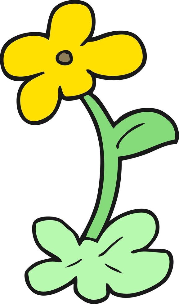 doodle cartoon flower vector