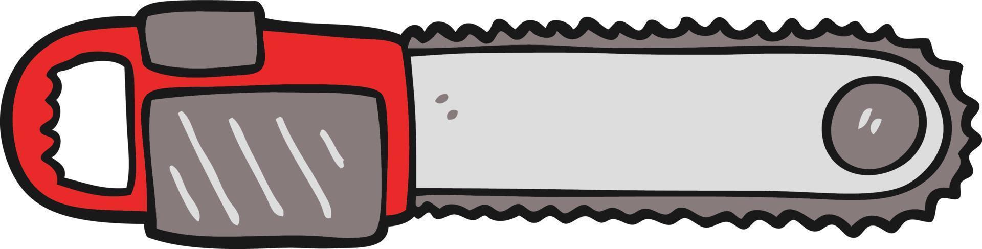 doodle cartoon chainsaw vector