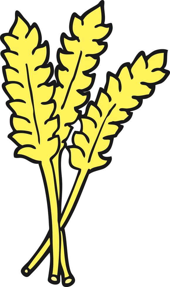 doodle cartoon wheat vector