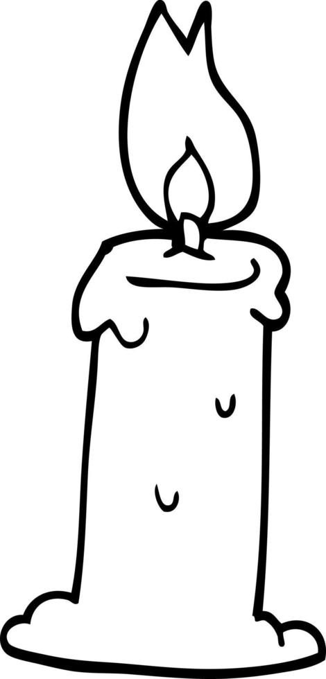 line drawing carton candle vector