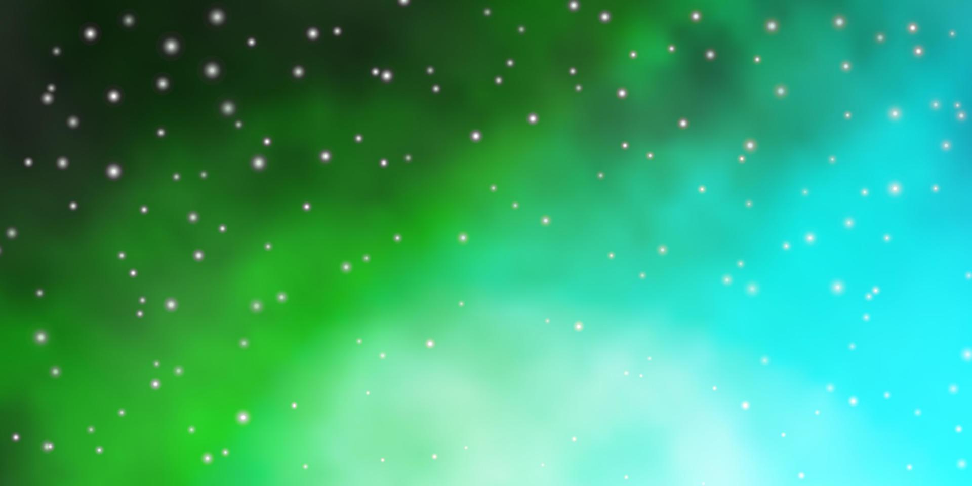 Light Blue, Green vector background with colorful stars.
