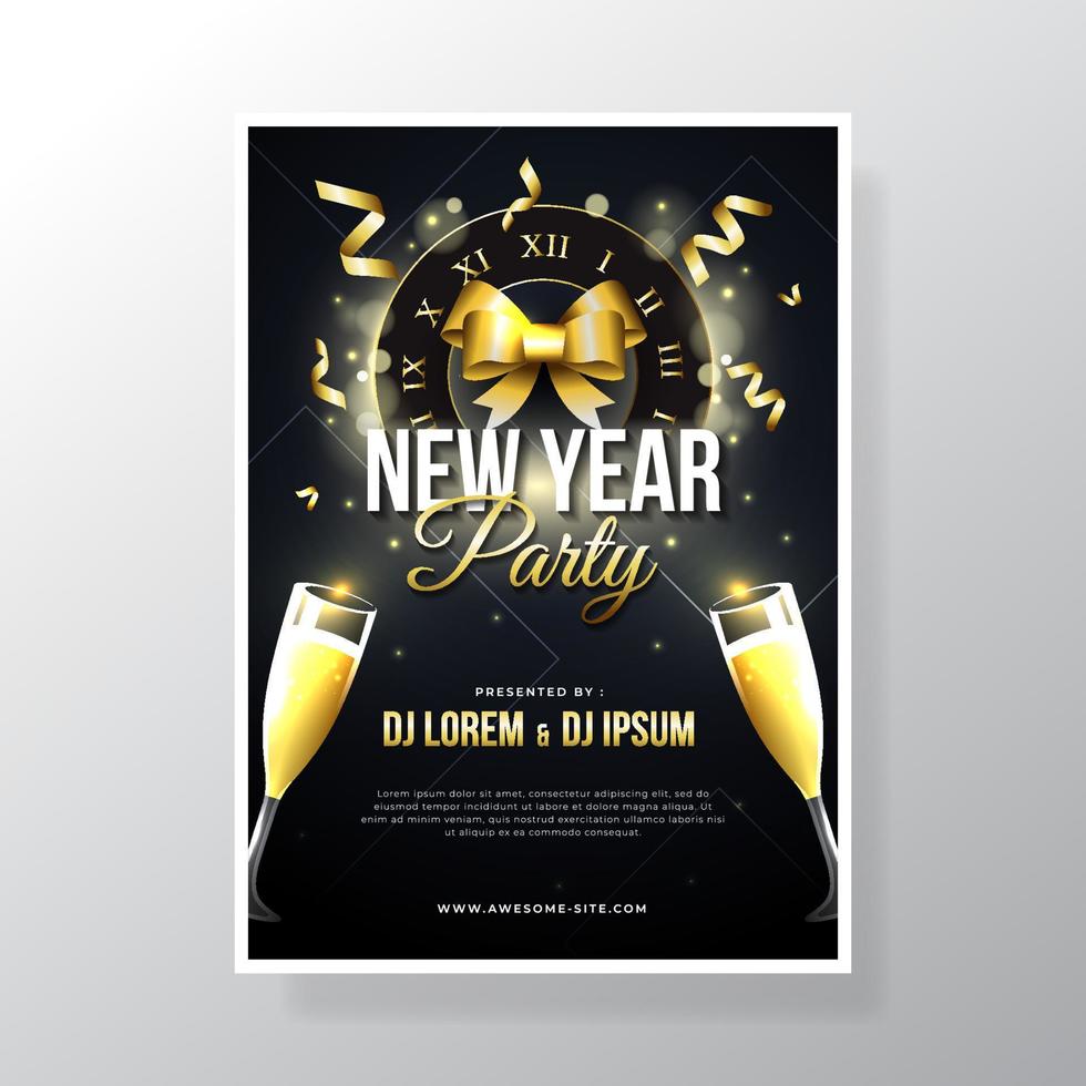 New Year Party Poster vector