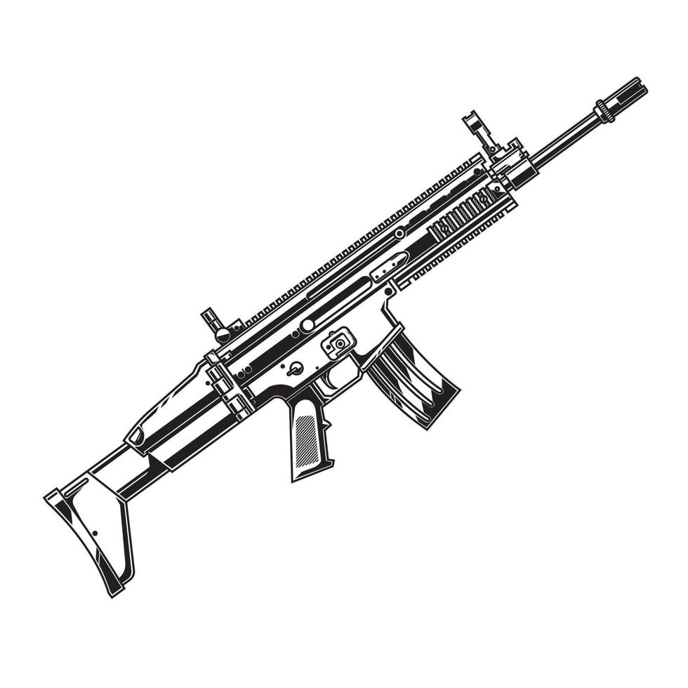 design vector black and white dun fn scar