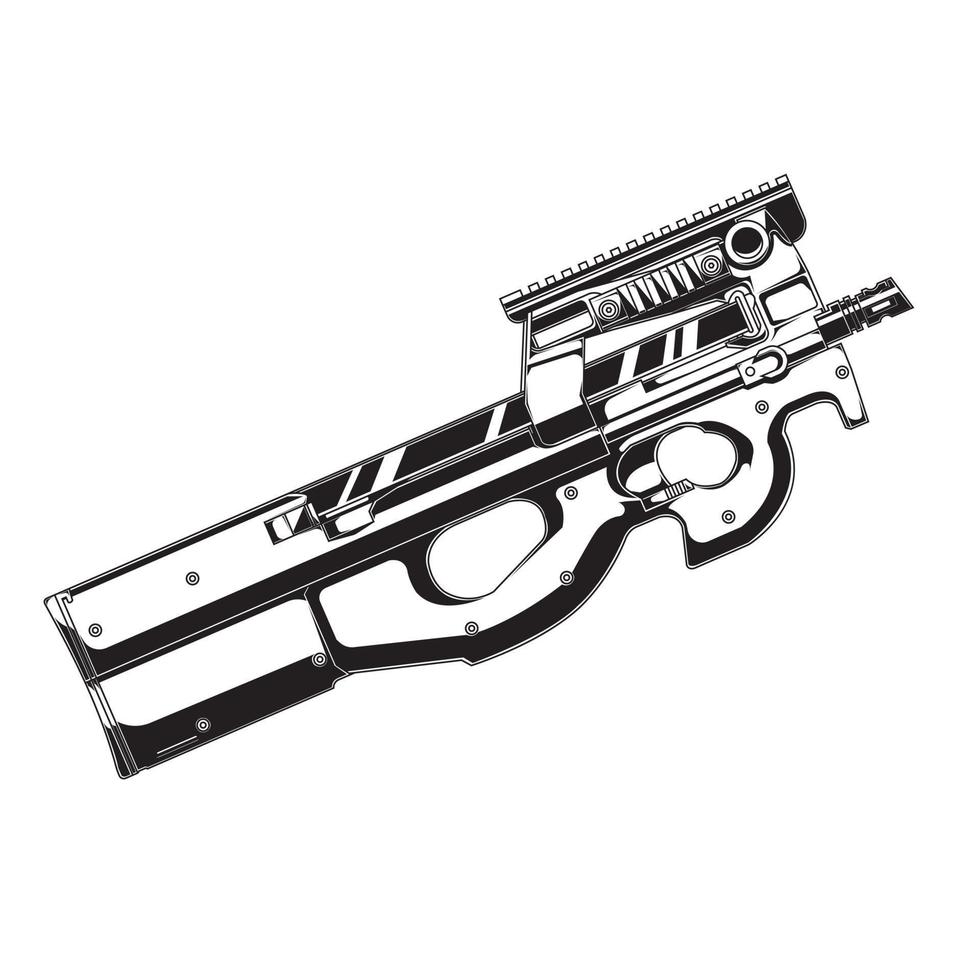 vector de diseño gunfn p90 pistola