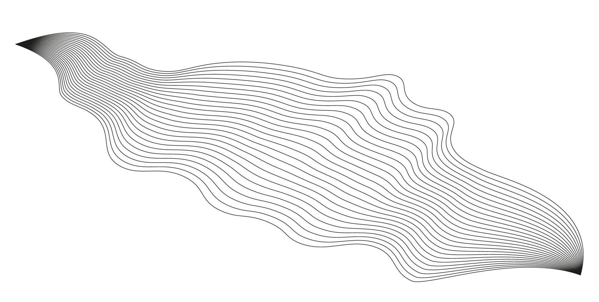 Wavy abstract stripes. Curved line vector elements for music design. Digital sound equalizer.