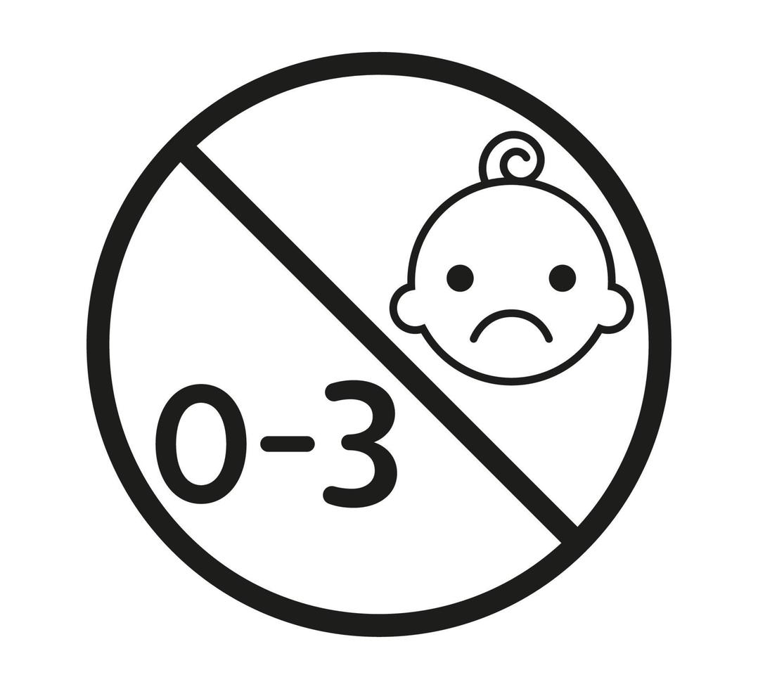 Not for children under 3 years sticker vector