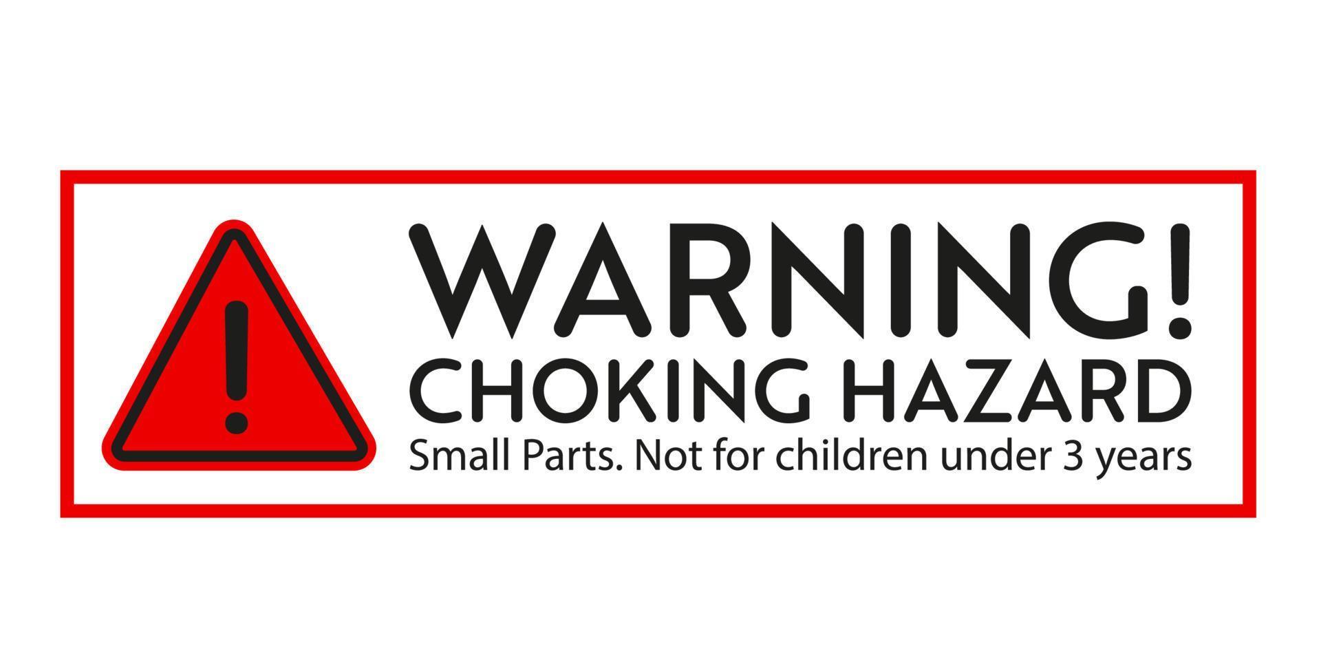 Choking hazard warning sign. vector