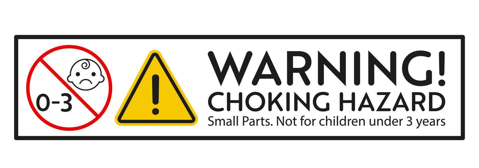 Choking hazard warning sign. vector