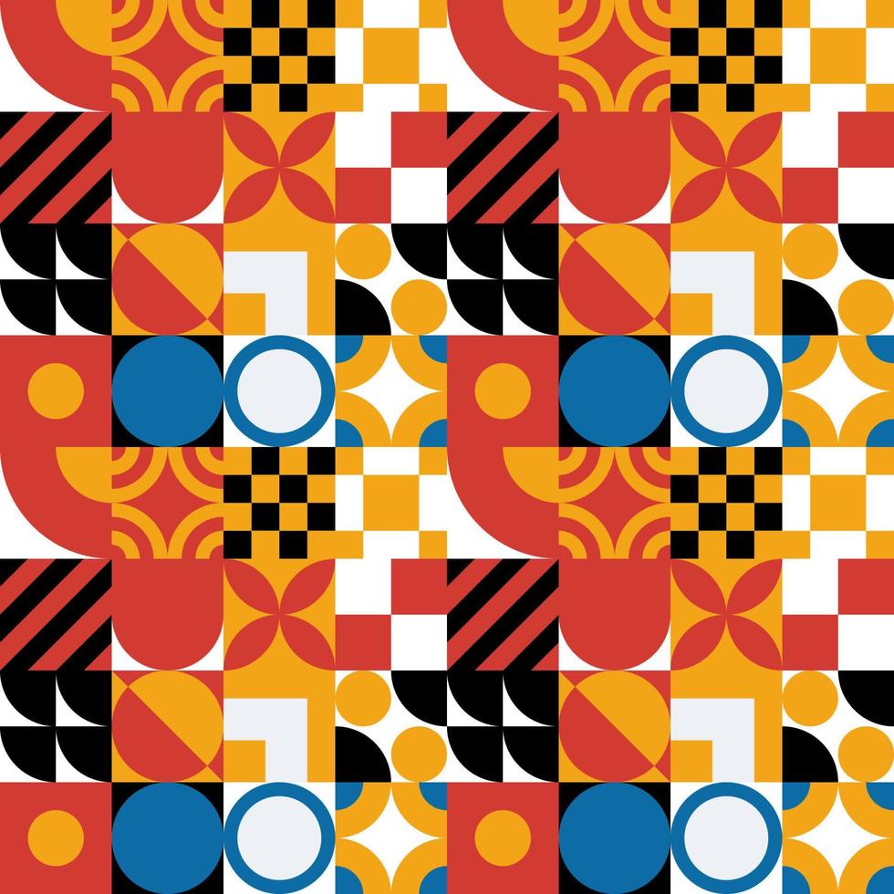 Seamless Bauhaus Abstract vector background.