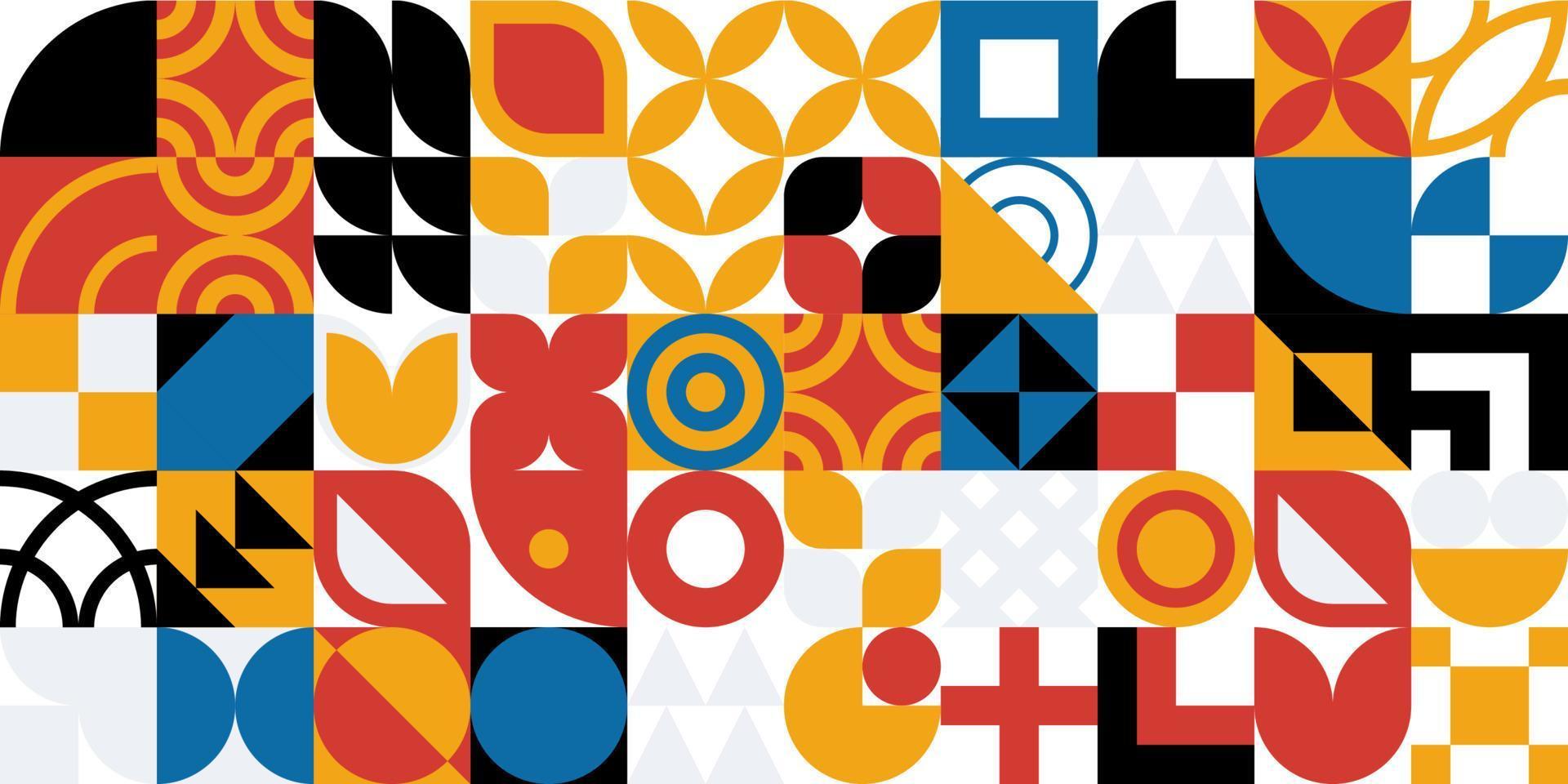 Seamless Bauhaus Abstract vector background.
