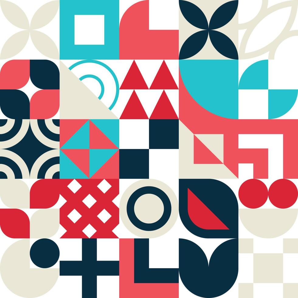 Seamless Bauhaus Abstract vector background.