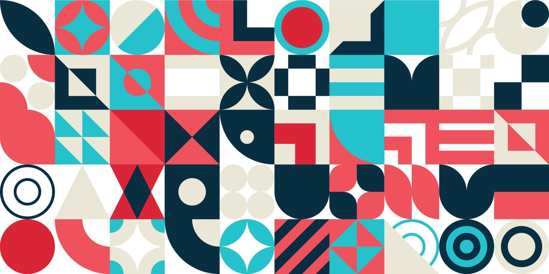 Seamless Bauhaus Abstract vector background.