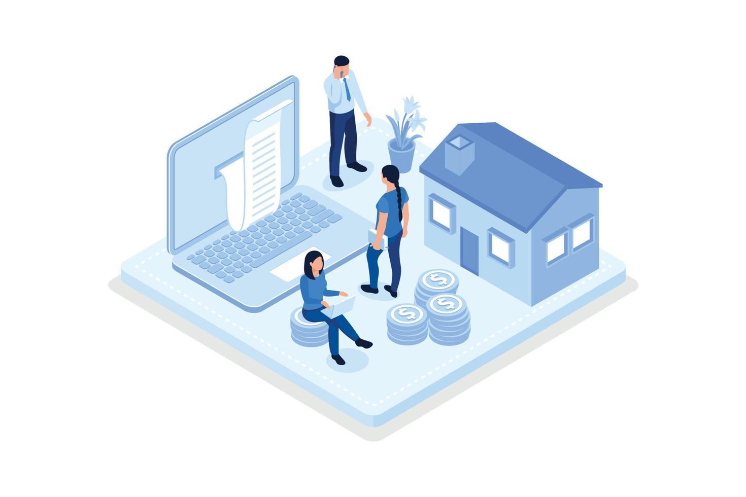 Financial management,  Personal finances, loans and debt concept, isometric vector modern illustration