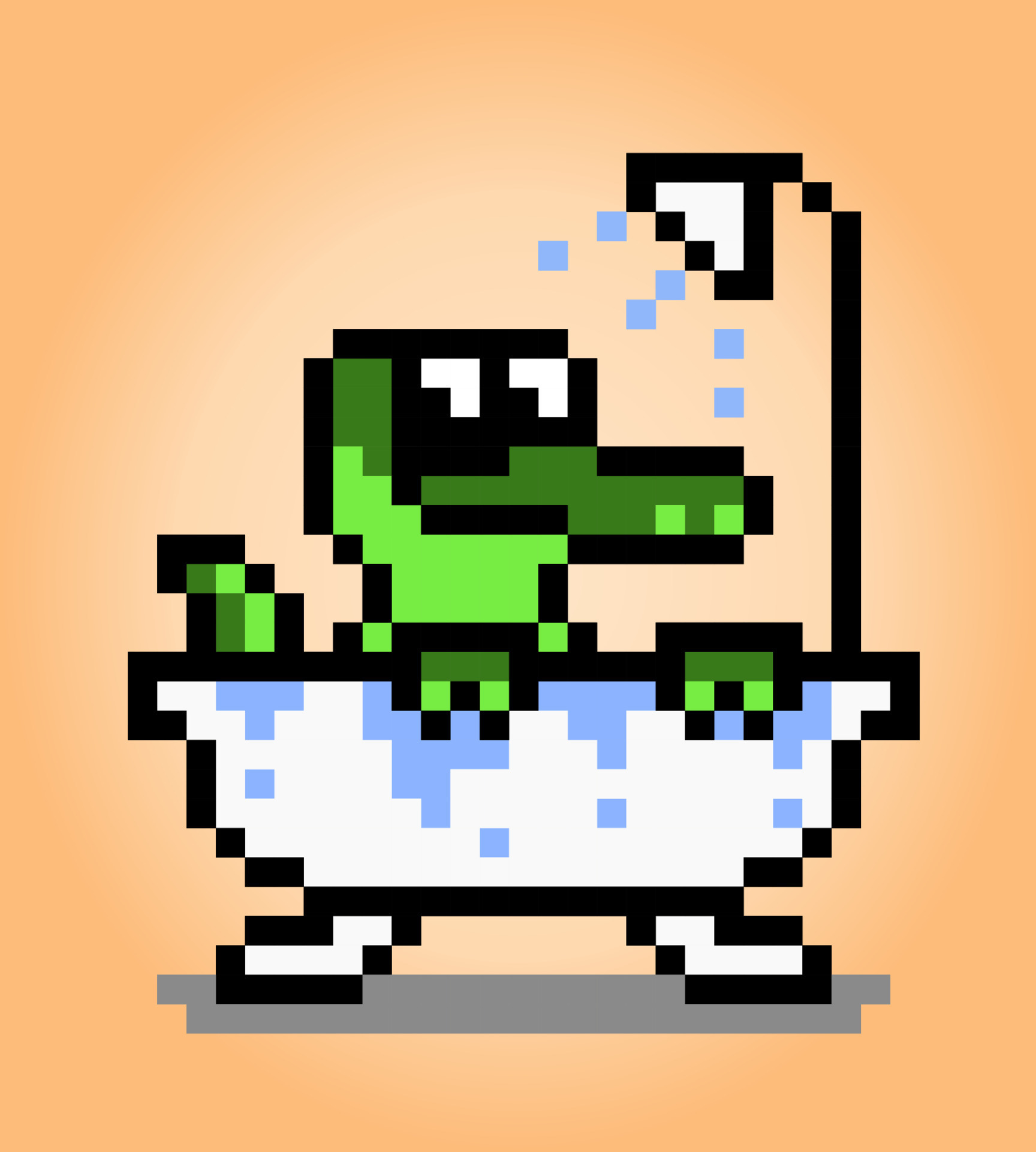 Image of a crocodile taking a bath 8 bit pixels. Animals in vector  illustration for retro games 12986273 Vector Art at Vecteezy