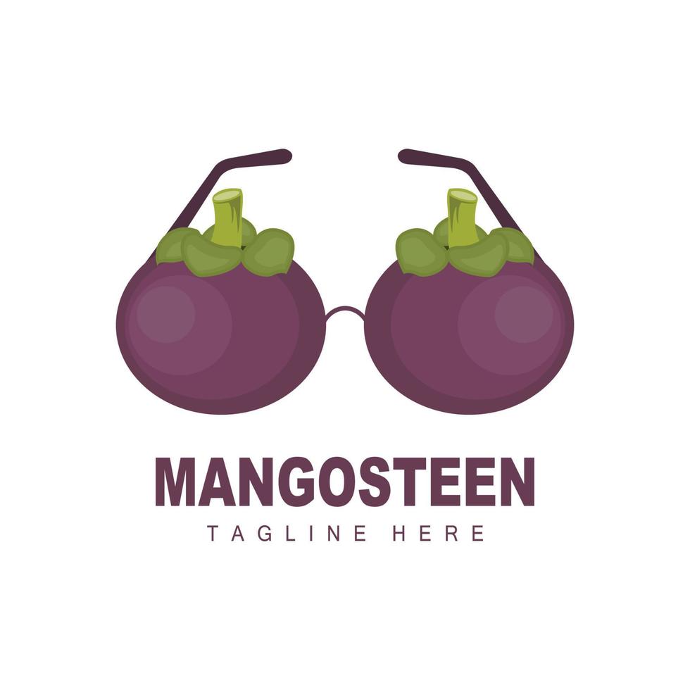 diseño del logotipo de mangostán, vector de fruta fresca para la salud de la piel, ilustración de la marca de la tienda de frutas y medicina natural de la piel