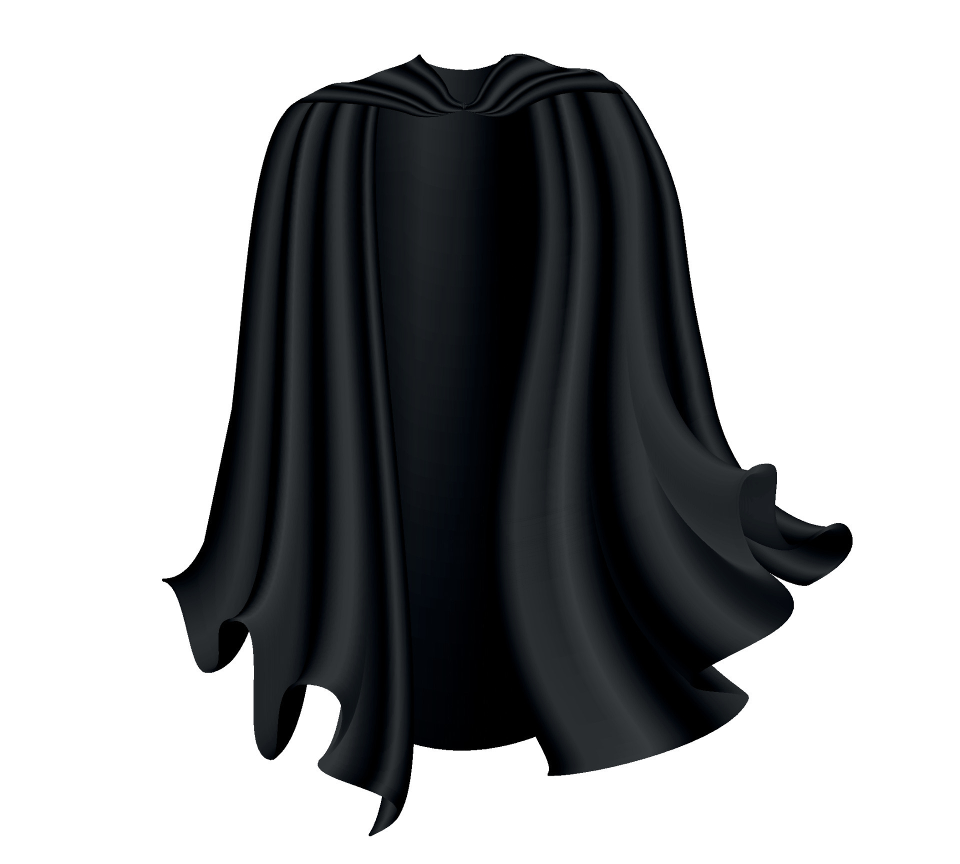 Black silk cape on white background. 12986558 Vector Art at Vecteezy