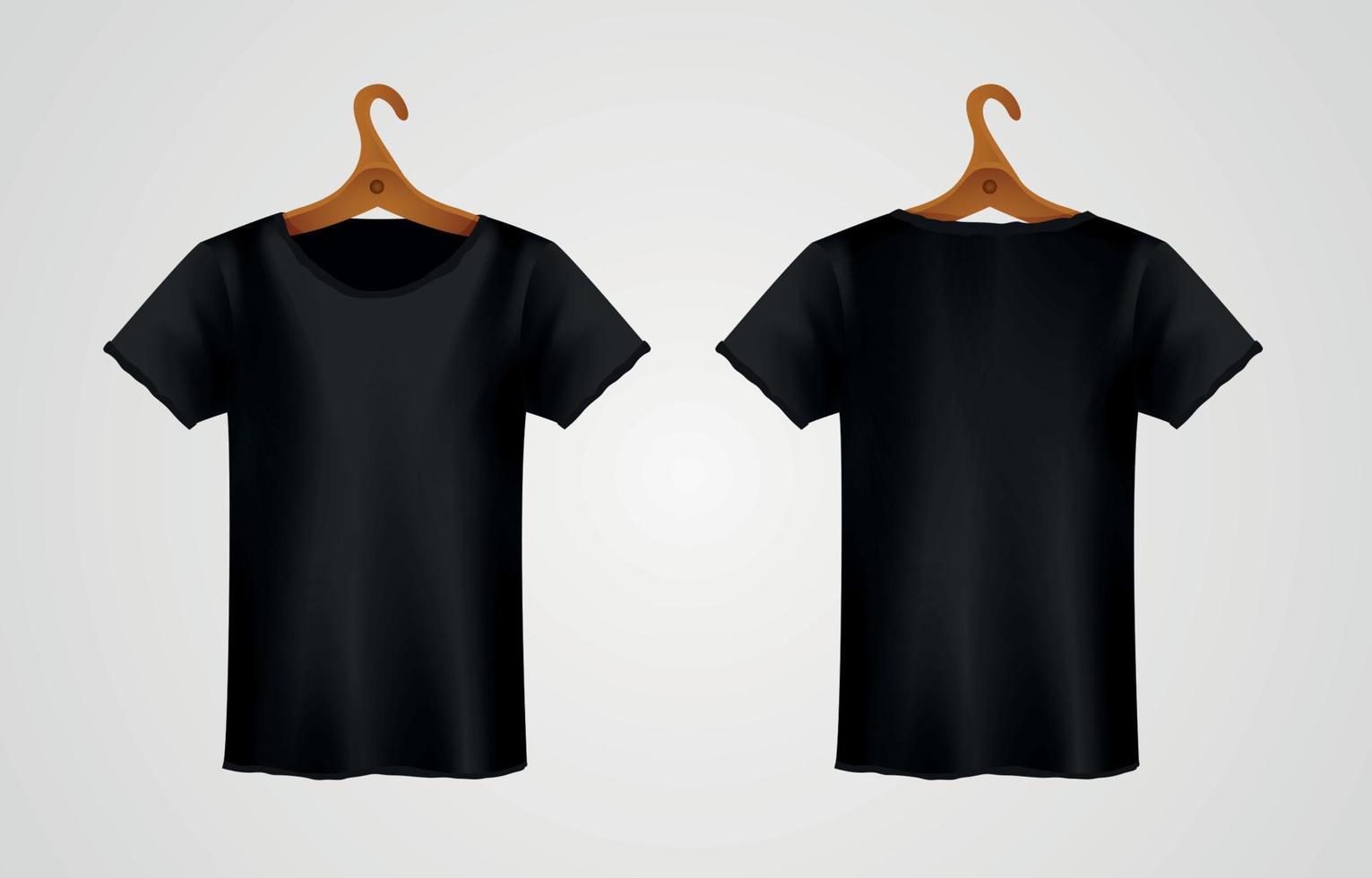Realistic Black Scoop T Shirt Mock Up vector