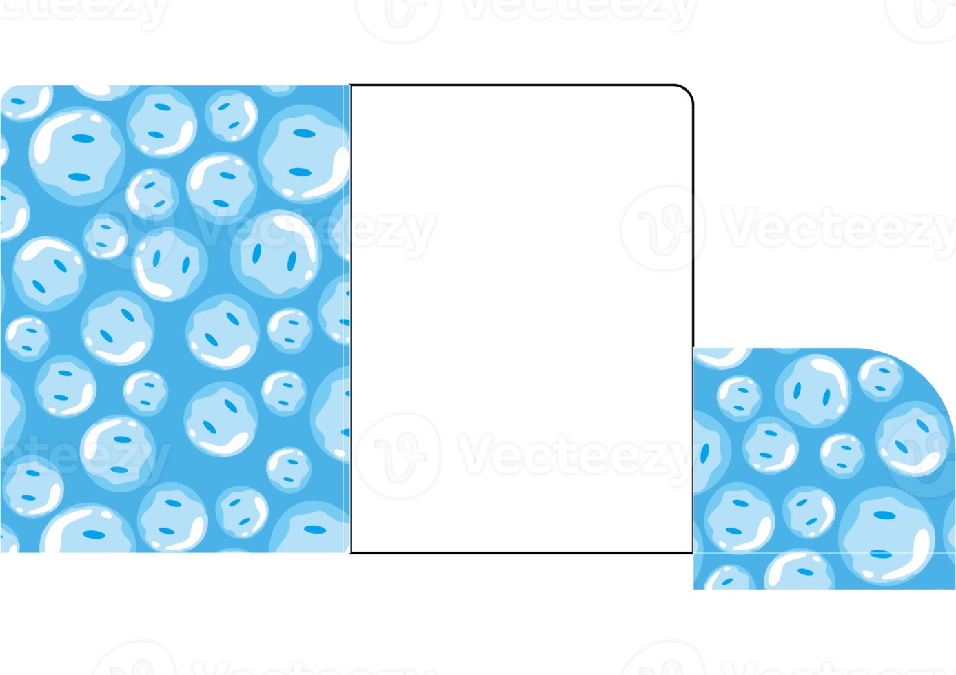 File Folder Design with Cute blue Slime pattern theme png