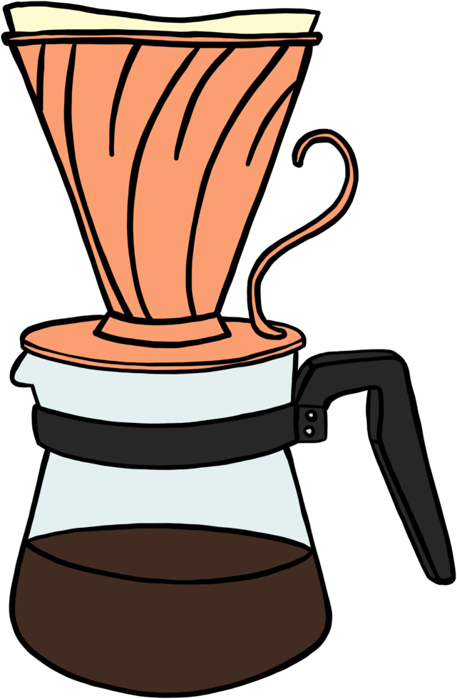 klotter freehand skiss teckning av kaffe Utrustning. png