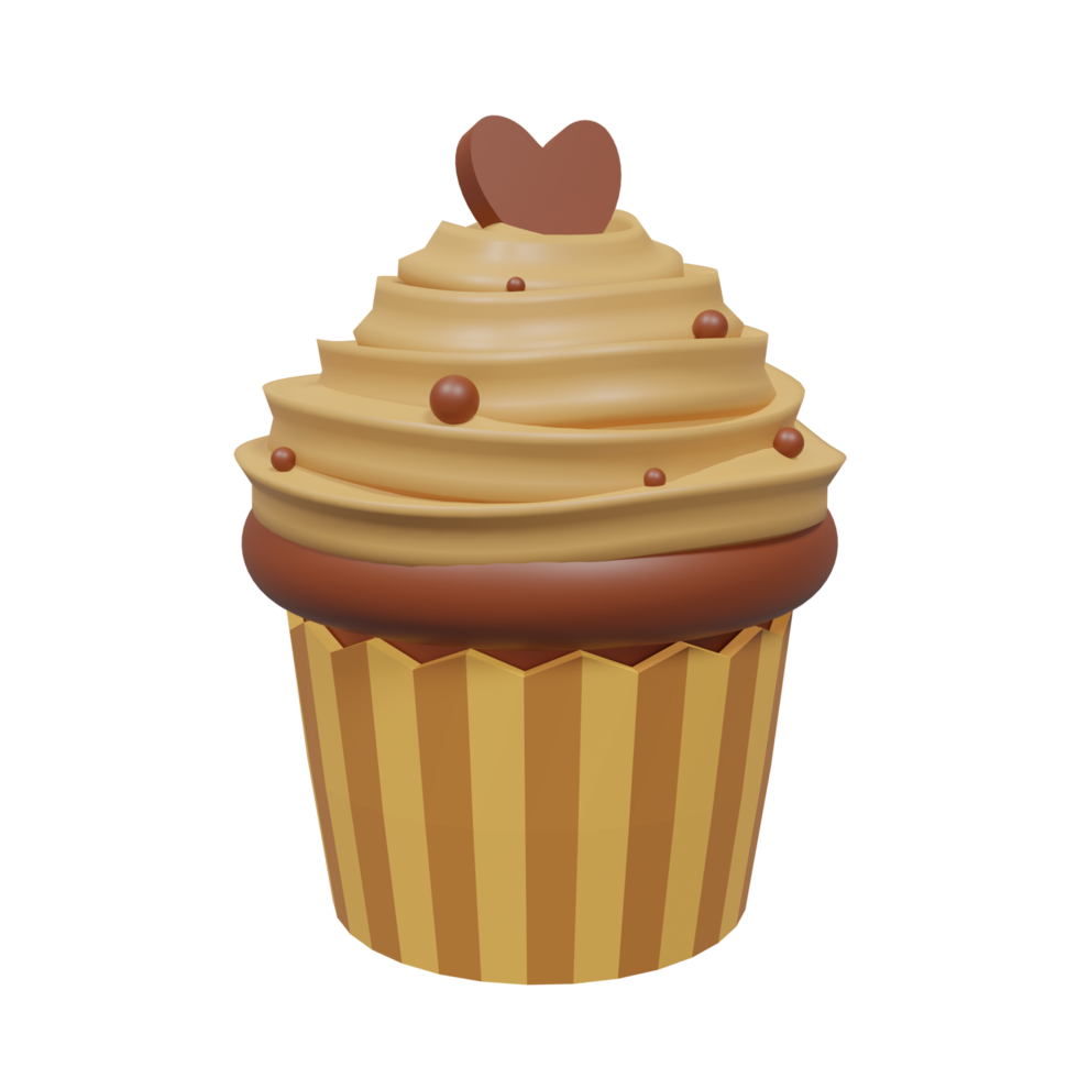Chocolate Cupcake 3D Illustration png