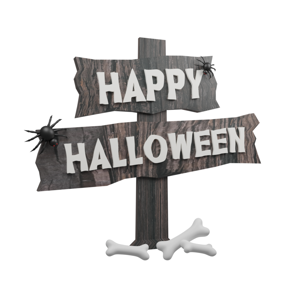 feliz halloween ilustración 3d png