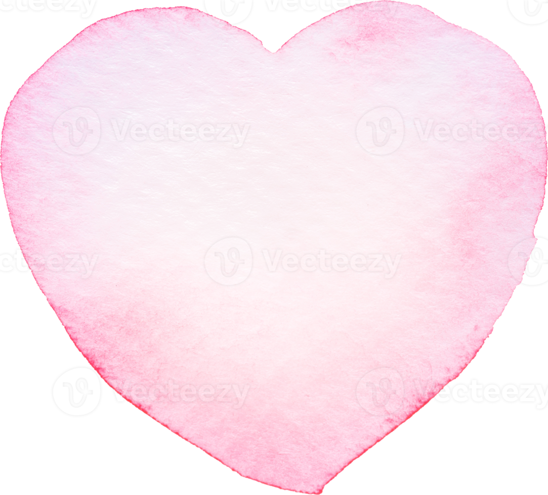 Heart shape Watercolor brush paint for love wedding or valentines day png