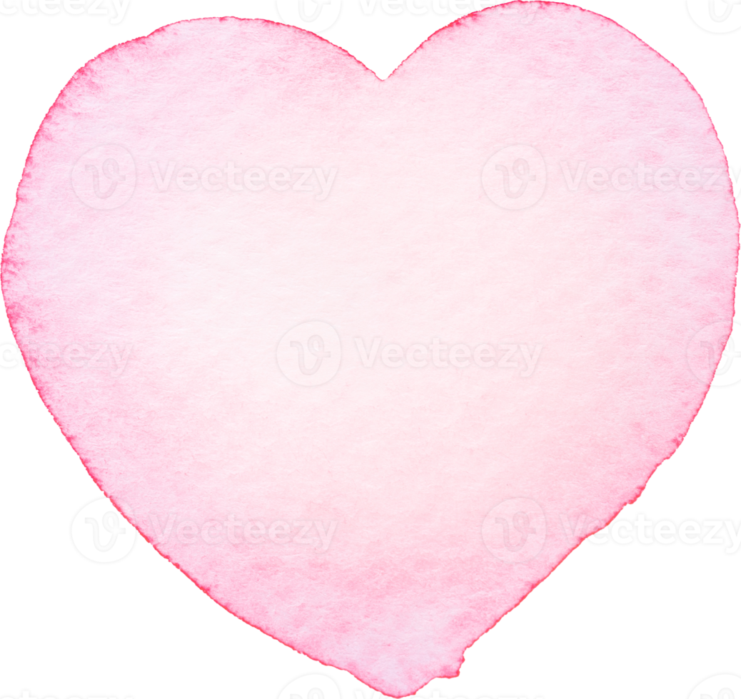 Heart shape Watercolor brush paint for love wedding or valentines day png