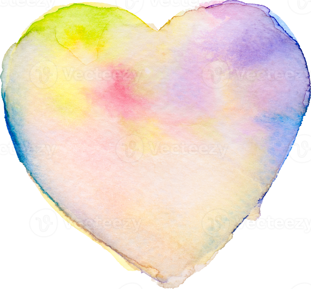 Heart shape Watercolor brush paint for love wedding or valentines day png