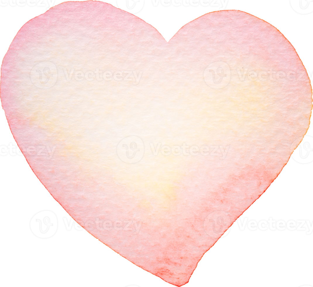 Heart shape Watercolor brush paint for love wedding or valentines day png