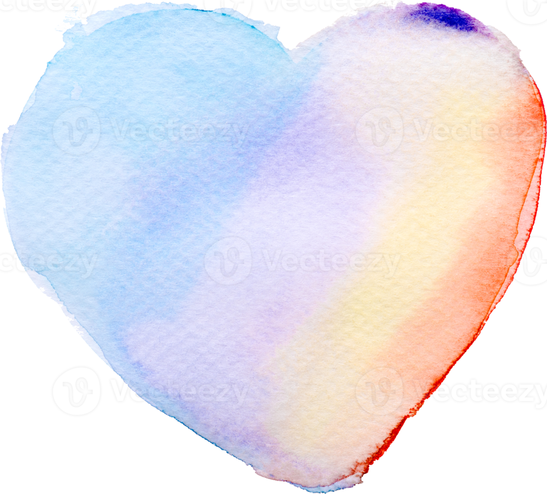 Heart shape Watercolor brush paint for love wedding or valentines day png