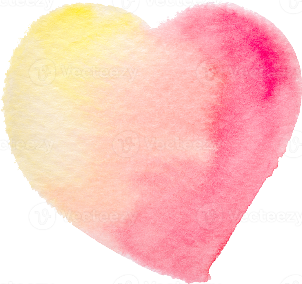 Heart shape Watercolor brush paint for love wedding or valentines day png